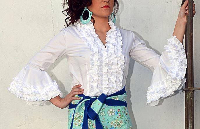 Camisa flamenca blanca mujer 2025